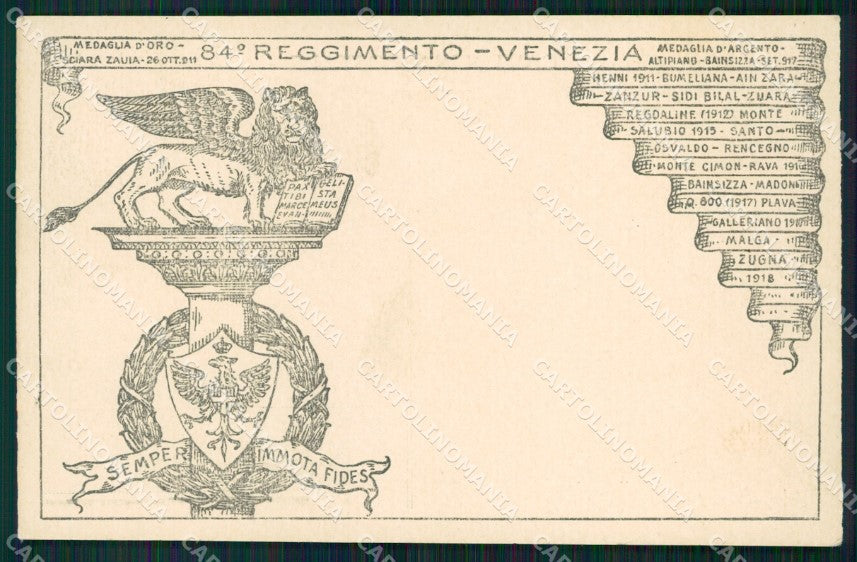 Militari Reggimentali 84º Reggimento Fanteria Venezia cartolina XF5565 – fronte