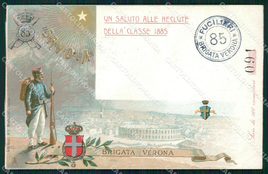 Militari 85º Reggimento Fanteria Brigata Verona serie 91/500 cartolina XF5585 – fronte