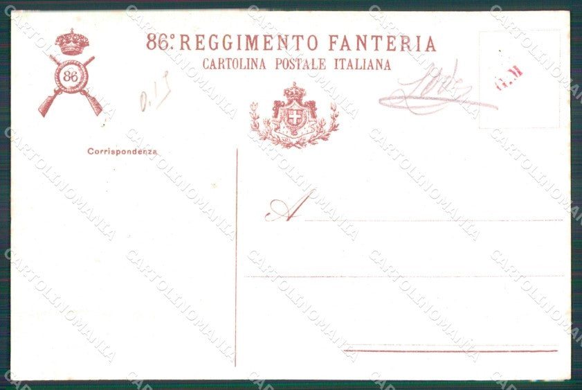 Militari Reggimentali 86º Reggimento Fanteria Brigata Verona cartolina XF5599 – retro