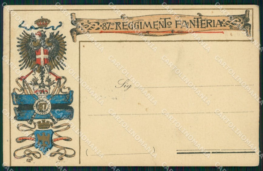 Militari Reggimentali 87º Reggimento Fanteria cartolina XF5603 – fronte