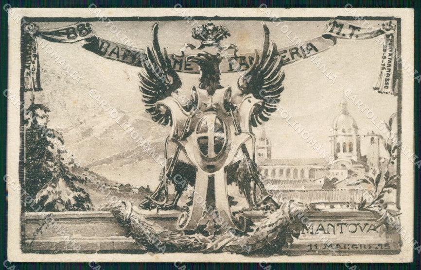 Militari Reggimentali 88º Battaglione Fanteria Mantova cartolina XF5619 – fronte