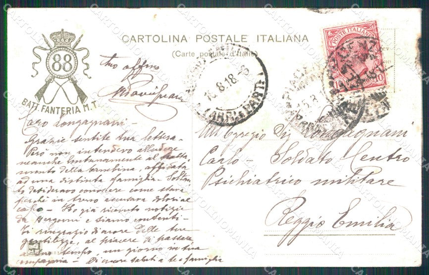 Militari Reggimentali 88º Battaglione Fanteria Mantova cartolina XF5619 – retro