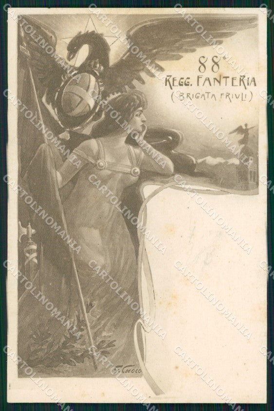 Militari Reggimentali 88º Reggimento Fanteria Brigata Friuli cartolina XF5622 – fronte