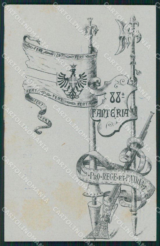 Militari Reggimentali 88º Reggimento Fanteria cartolina XF5627 – fronte