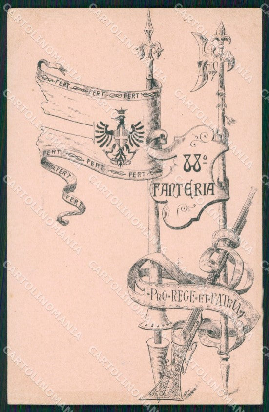 Militari Reggimentali 88º Reggimento Fanteria cartolina XF5631 – fronte