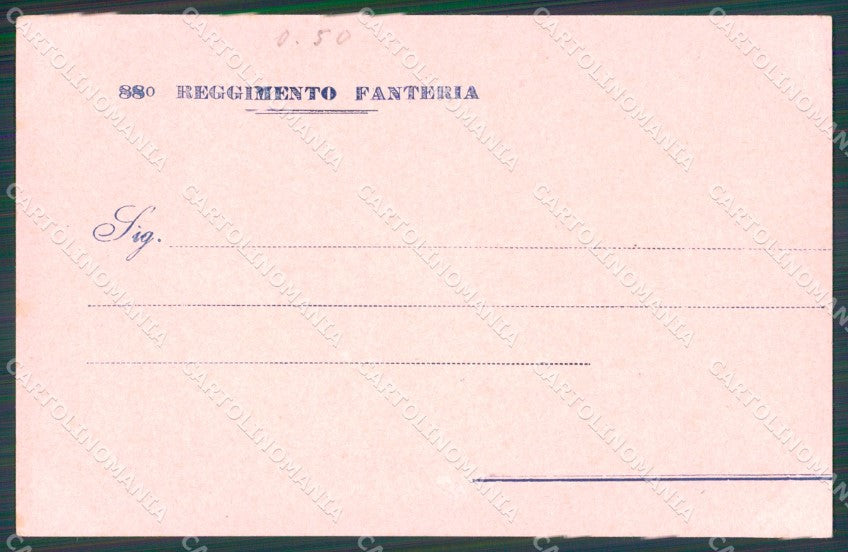 Militari Reggimentali 88º Reggimento Fanteria cartolina XF5631 – retro