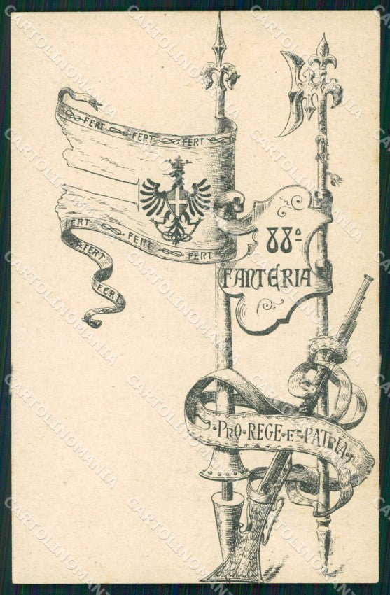 Militari Reggimentali 88º Reggimento Fanteria cartolina XF5632 – fronte