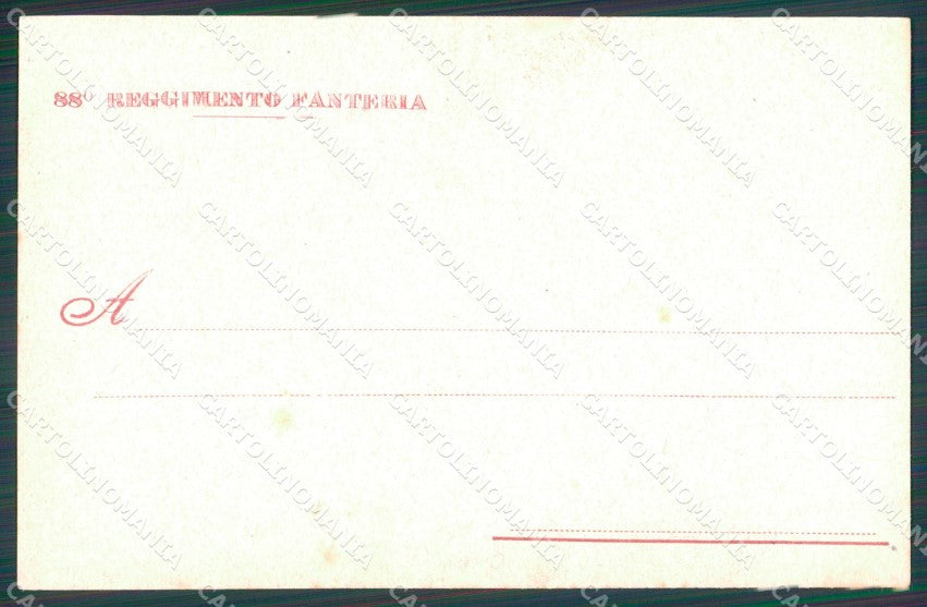 Militari Reggimentali 88º Reggimento Fanteria cartolina XF5632 – retro