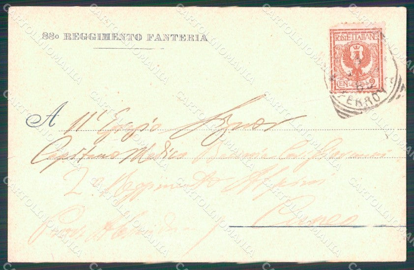 Militari Reggimentali 88º Reggimento Fanteria PIEGATA cartolina XF5634 – retro