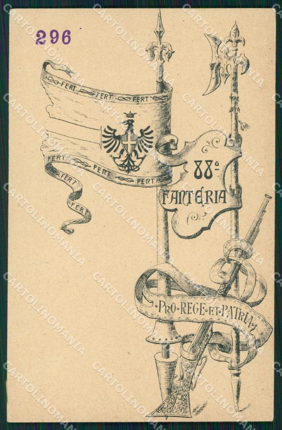 Militari Reggimentali 88º Reggimento Fanteria cartolina XF5635 – fronte
