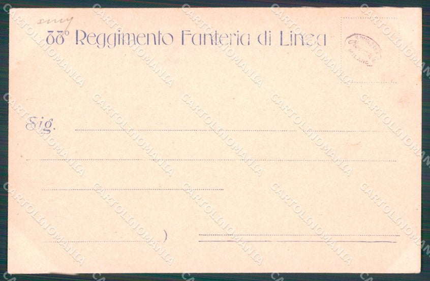 Militari Reggimentali 88º Reggimento Fanteria cartolina XF5635 – retro