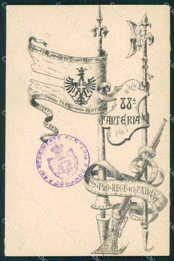 Militari Reggimentali 88º Reggimento Fanteria cartolina XF5636 – fronte