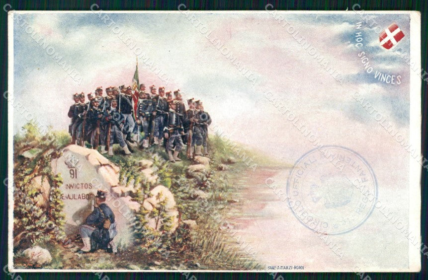 Militari Reggimentali 91º Reggimento Fanteria cartolina XF5660 – fronte