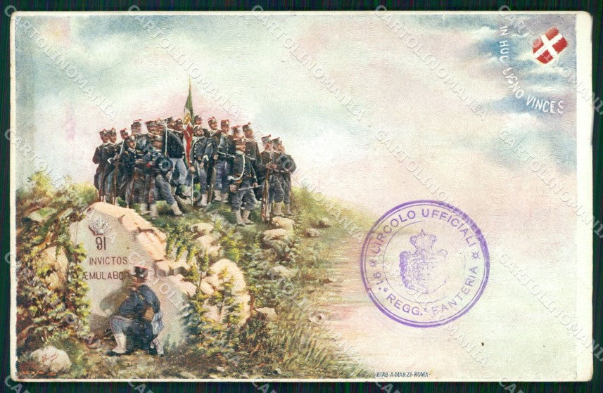Militari Reggimentali 91º Reggimento Fanteria PIEGHINA cartolina XF5661 – fronte