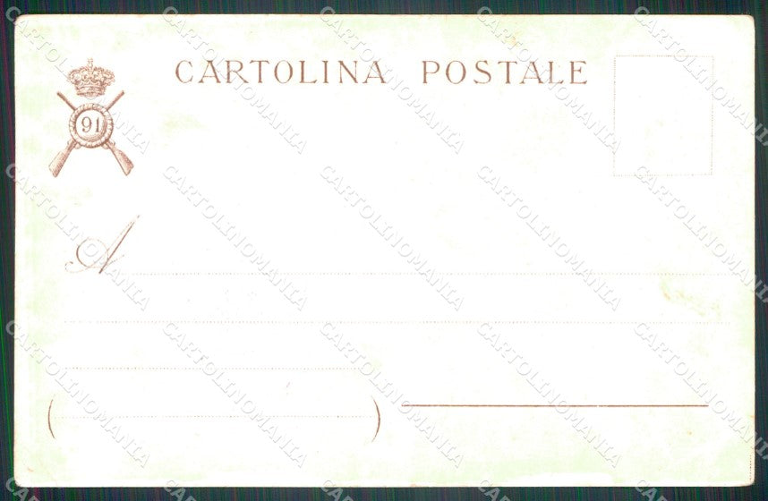 Militari Reggimentali 91º Reggimento Fanteria PIEGHINA cartolina XF5661 – retro