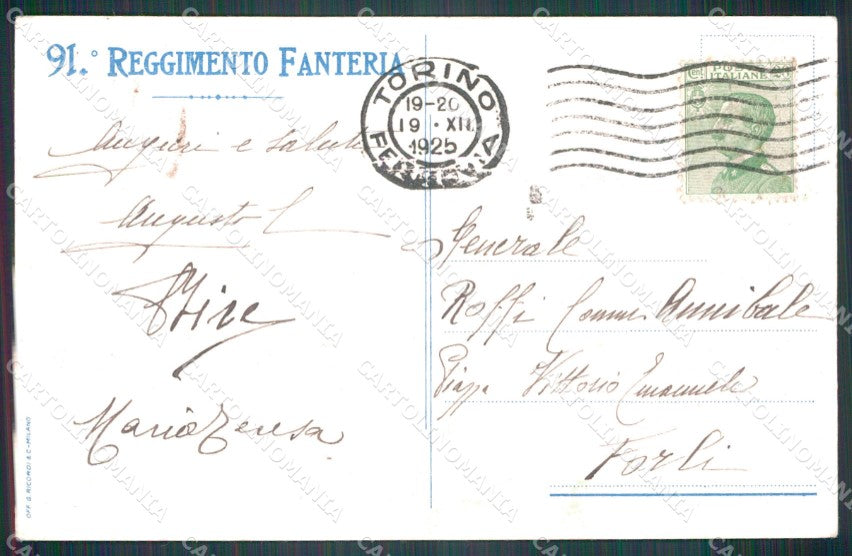 Militari 91º Reggimento Fanteria Brigata Basilicata Cismon cartolina XF5663 – retro