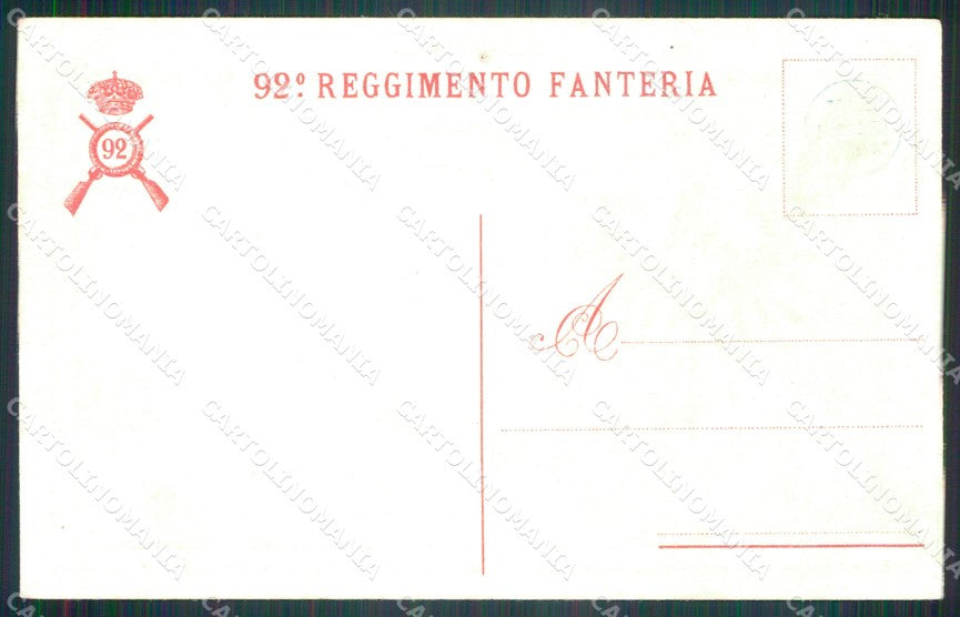 Militari 92º Reggimento Fanteria Brigata Basilicata FORO cartolina XF5674 – retro