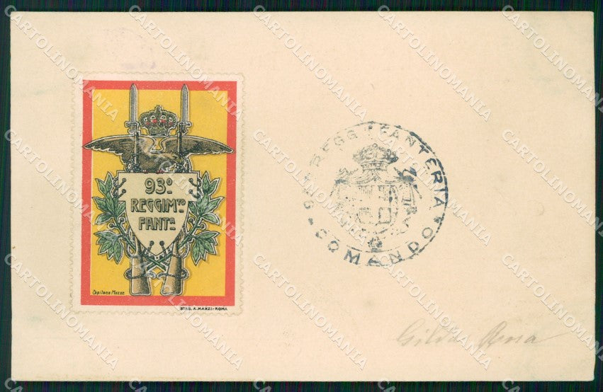 Militari Reggimentali 93º Reggimento Fanteria cartolina XF5683 – fronte