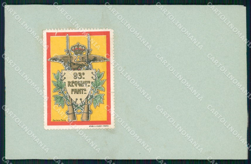 Militari Reggimentali 93º Reggimento Fanteria cartolina XF5684 – fronte