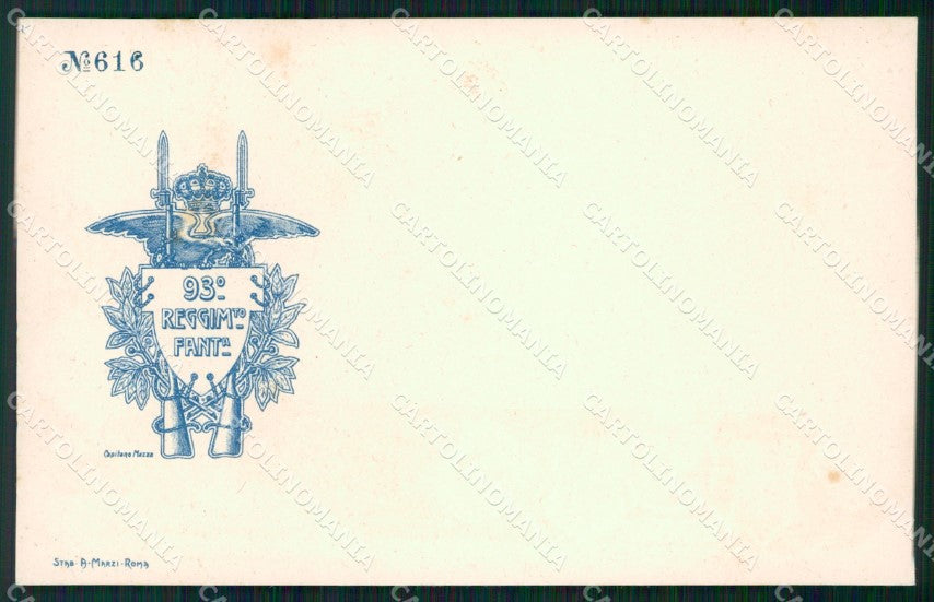 Militari Reggimentali 93º Reggimento Fanteria cartolina XF5687 – fronte