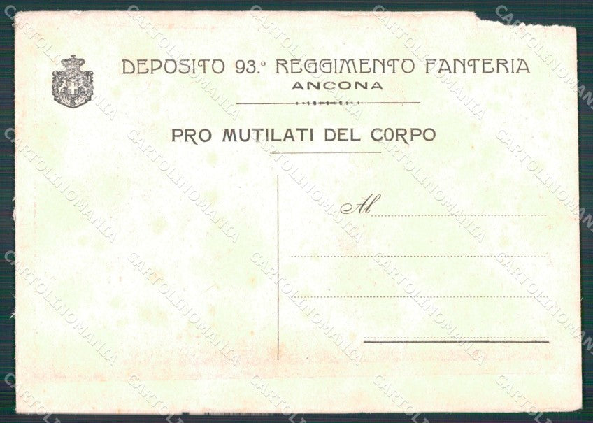 Militari 93º Reggimento Fanteria Ancona Prayer PIEGATA cartolina XF5695 – retro