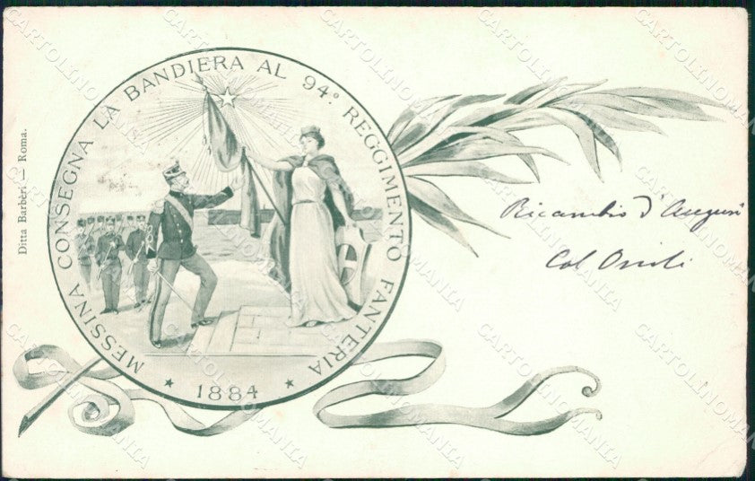 Militari 94º Reggimento Fanteria Messina STRAPPINO ABRASA cartolina XF5697 – fronte