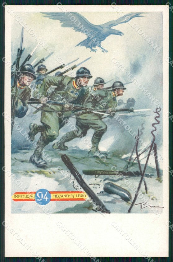 Militari Reggimentali 94º Reggimento Fanteria Pisani cartolina XF5698 – fronte