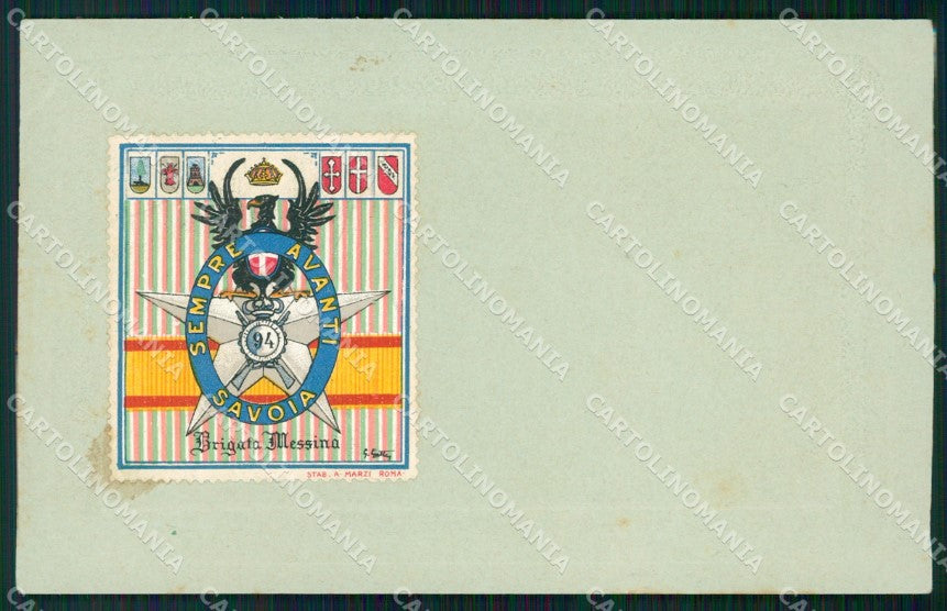 Militari Reggimentali 94º Reggimento Fanteria Brigata Messina cartolina XF5701 – fronte
