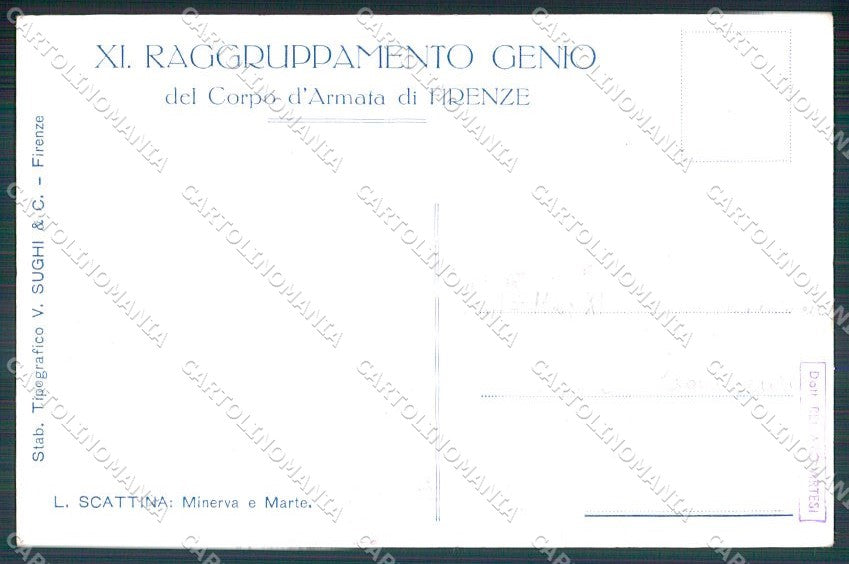 Militari XI Raggruppamento Genio Corpo Armata Firenze Scattina cartolina XF6236 – retro