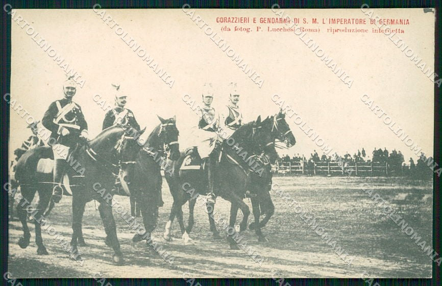 Roma Militari Corazzieri Gendarmi Imperatore Germania cartolina XF6273 – fronte