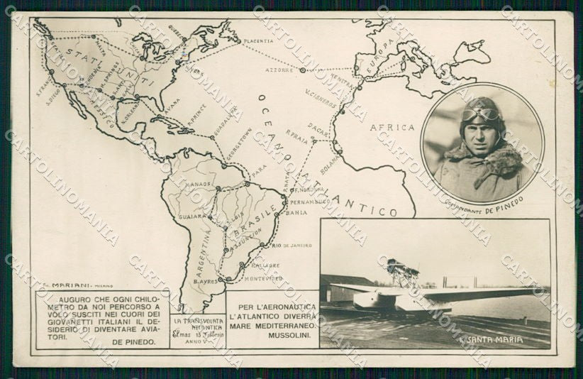 Militari Aviazione De Pinedo Transvolata Oceanica Fascismo Foto cartolina XF6321 – fronte