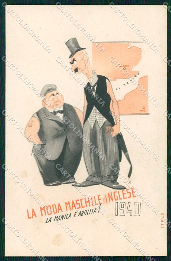 WW2 WWII Propaganda anti Bristish Inglese Italo PIEGHINA cartolina XF6330 – fronte