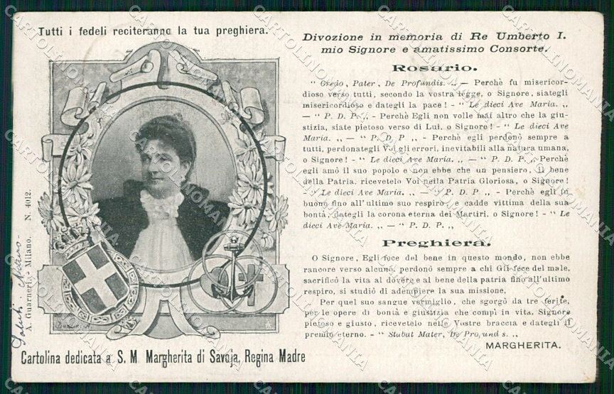 Reali Royalty Savoia Regina Margherita cartolina XF6348 – fronte