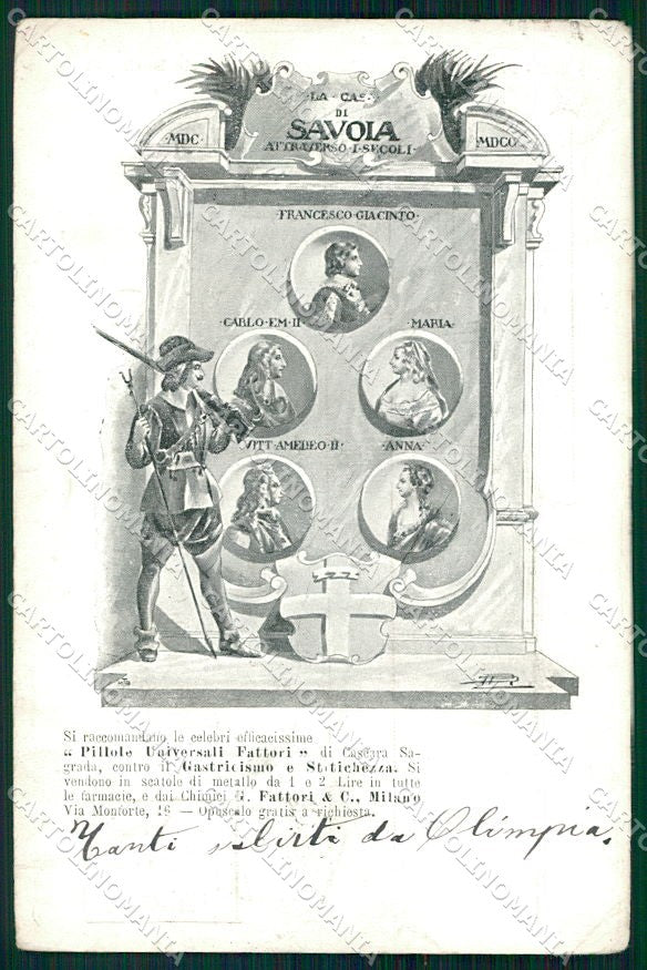 Reali Royalty Savoia cartolina XF6394 – fronte