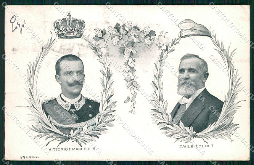 Reali Royalty Savoia Vittorio Emanuele III Loubet cartolina XF6408 – fronte