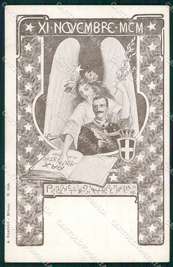 Reali Royalty Savoia Vittorio Emanuele III Genetliaco Angelo cartolina XF6491 – fronte