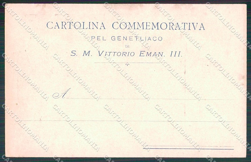 Reali Royalty Savoia Vittorio Emanuele III Genetliaco Angelo cartolina XF6491 – retro
