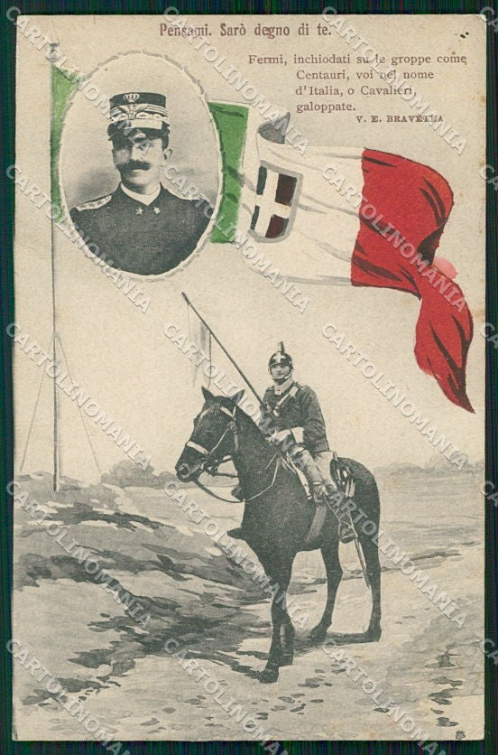 WW1 WWI Propaganda Lancieri Cavalleria Savoia Tricolore cartolina XF6518 – fronte