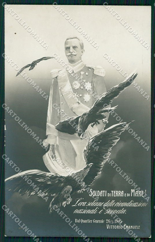 WW1 WWI Propaganda Savoia Vittorio Emanuele III Foto cartolina XF6519 – fronte