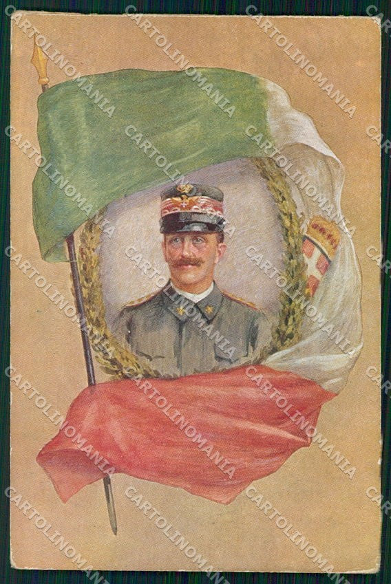 WW1 WWI Propaganda Savoia Vittorio Emanuele III Tricolore cartolina XF6523 – fronte