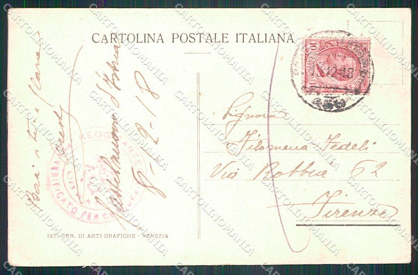 WW1 WWI Propaganda Savoia Vittorio Emanuele III FORO cartolina XF6533 – retro