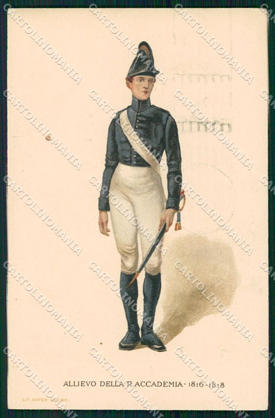 Militari Accademia di Artiglieria Genio Allievo 1816 1818 cartolina XF6538 – fronte