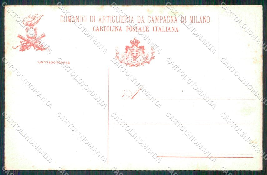 Militari Reggimentali Comando Artiglieria da Campagna di Milano cartolina XF6547 – retro