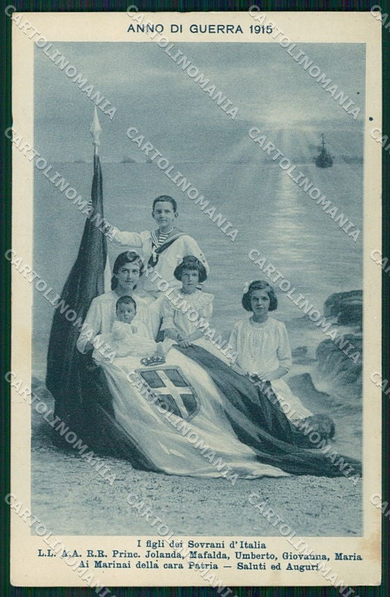 WW1 WWI Propaganda Savoia Tricolore Famiglia Reale cartolina XF6556 – fronte
