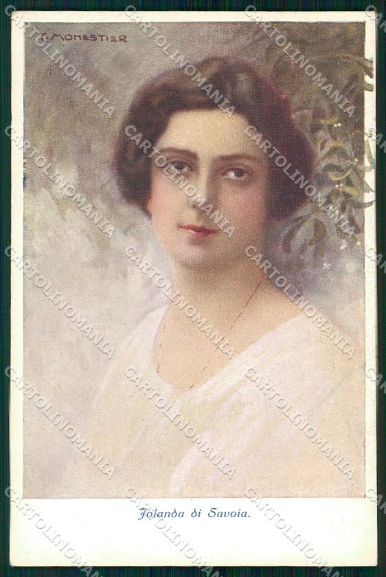 Reali Royalty Savoia Iolanda Monestier cartolina XF6559 – fronte