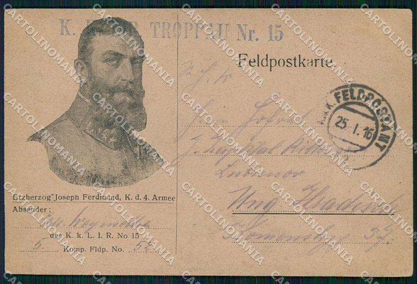 WW1 WWI Propaganda Militar Joseph Ferdinand Österreichische cartolina XF6587 – fronte