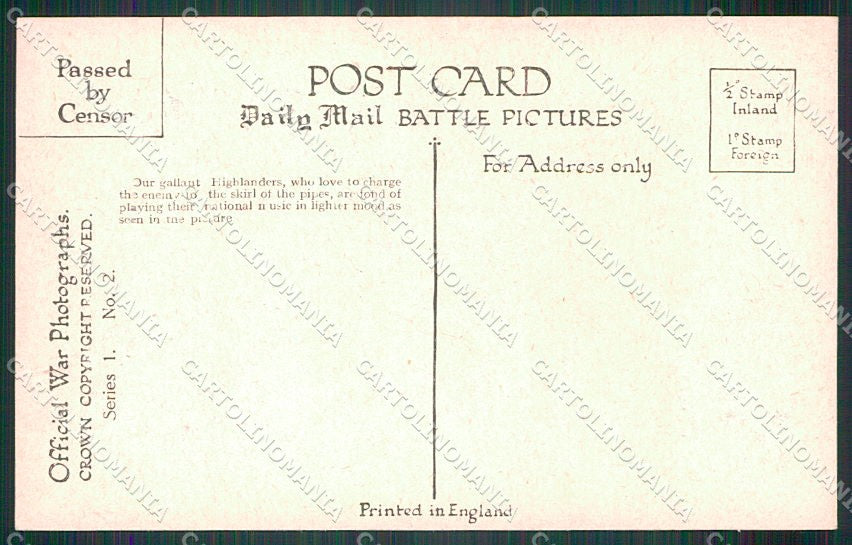 WW1 WWI Militari Propaganda Daily Mail Serie 1 No. 2 cartolina XF6608 – retro