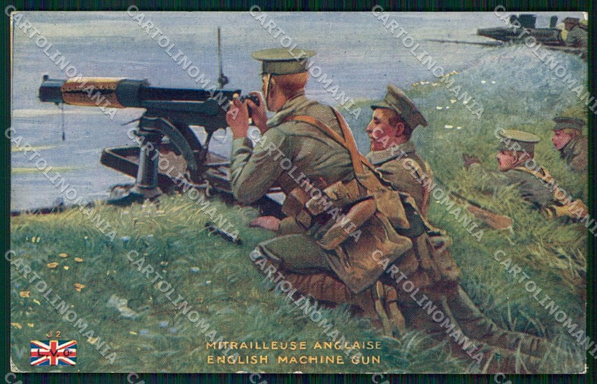 WW1 WWI Militari Propaganda English Machine Gun Serie L.V.C. cartolina XF6613 – fronte
