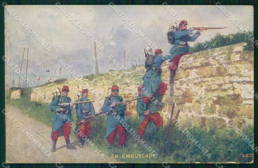 WW1 WWI Militari Propaganda Embuscade Serie L.V.C. cartolina XF6614 – fronte