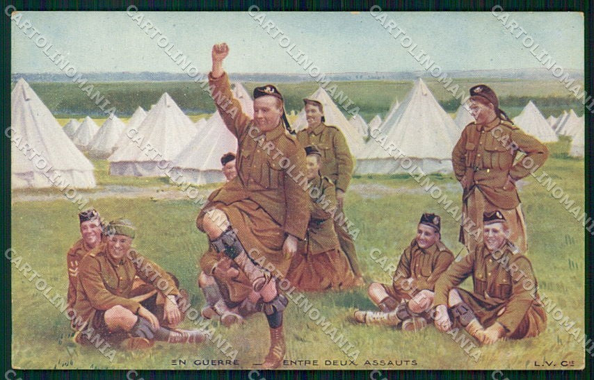 WW1 WWI Militari Propaganda Scottish Soldier Serie L.V.C. cartolina XF6616 – fronte